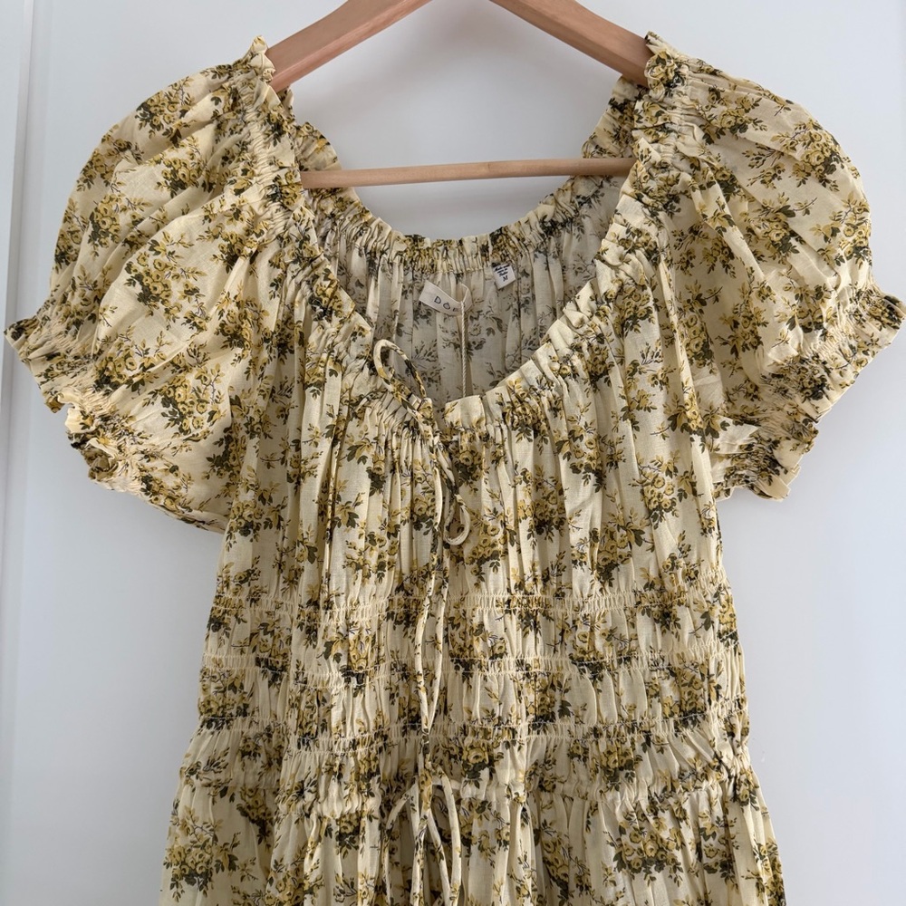 NWT / Doen Ashlynn Dress in Citron Rosier Floral - Picture 2 of 8